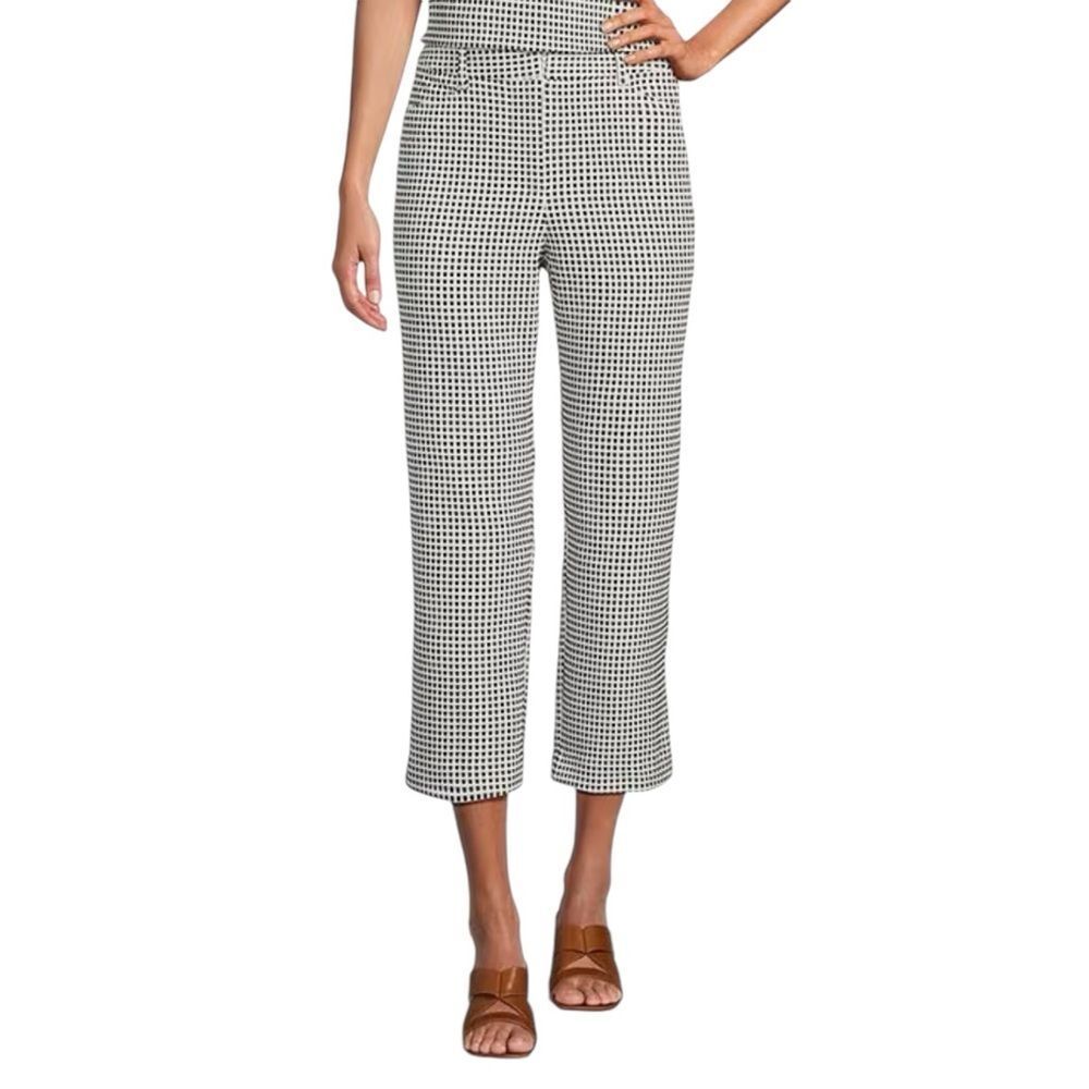 ⚫️⚫️⚫️ Preston & York Arden Gingham Ankle Length Flat Front Pant Size 6 NWT